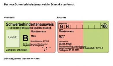 Schwerbehindertenausweis im Scheckkartenformat 